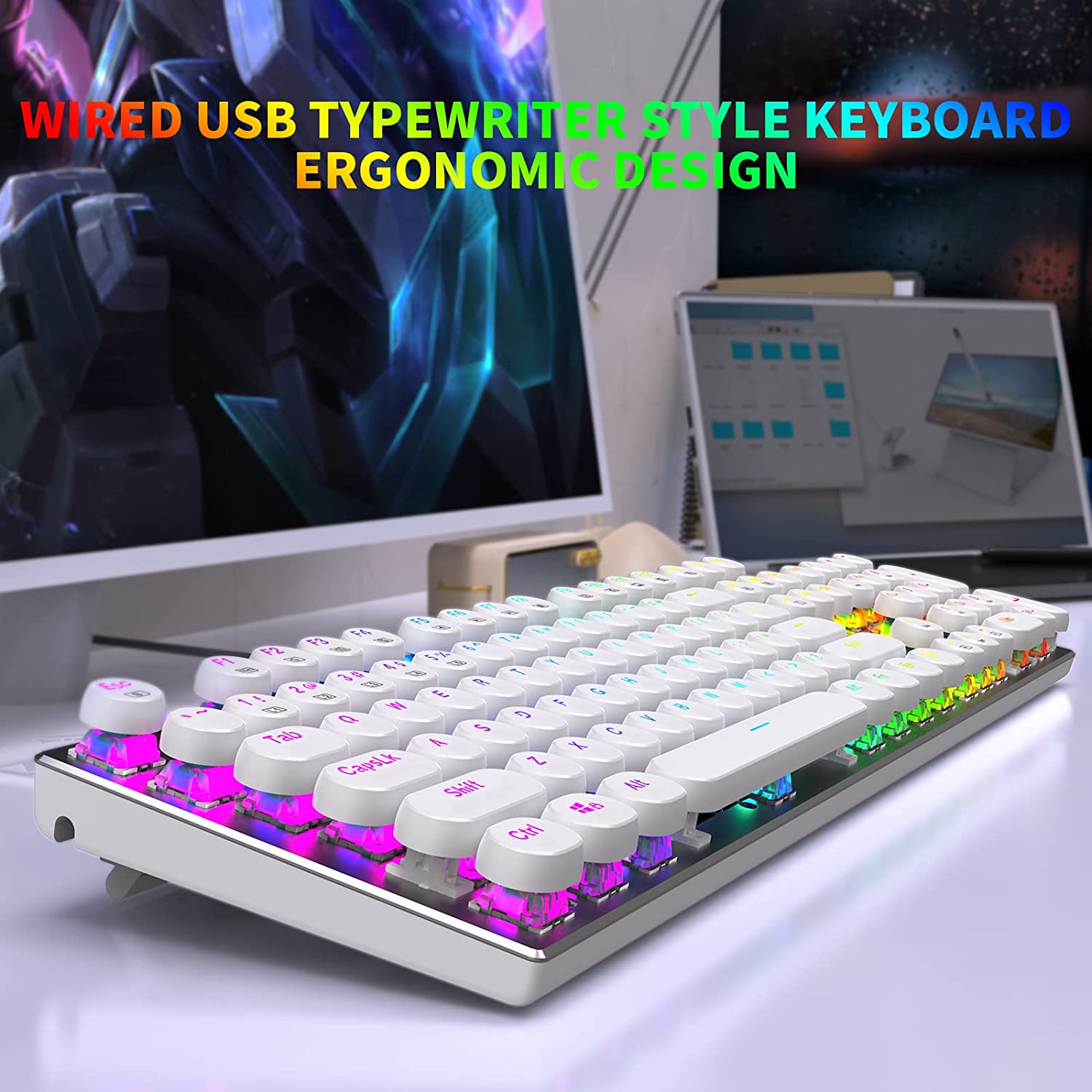 Mechanical Keyboard USB Wired  - Retro Gaming Uk review and price