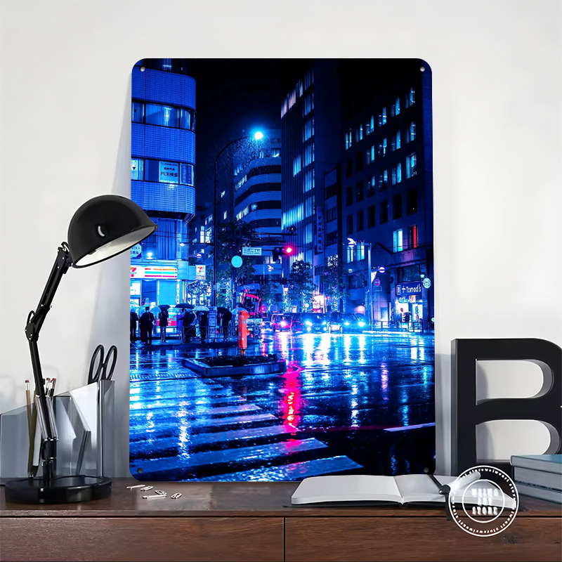 Neon Cityscape At Night Tin Po - Retro Gaming At review and price
