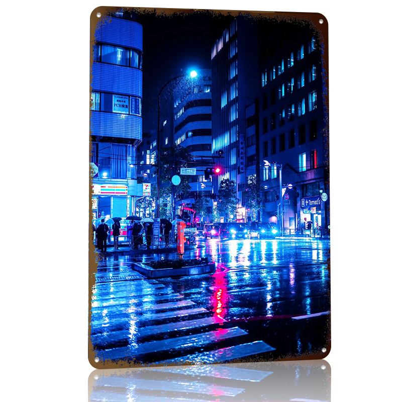 Neon Cityscape At Night Tin Po - Retro Gaming At review and price