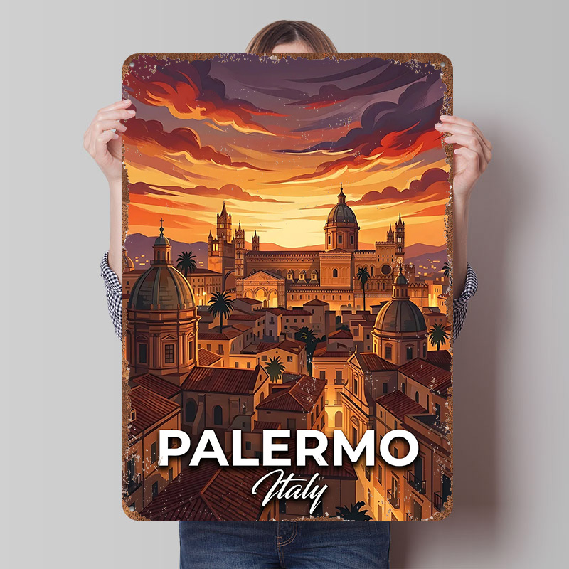 Palermo Italy Cityscape At Sun - Retro Gaming At review and price