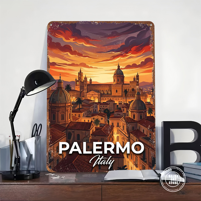 Palermo Italy Cityscape At Sun - Retro Gaming At review and price